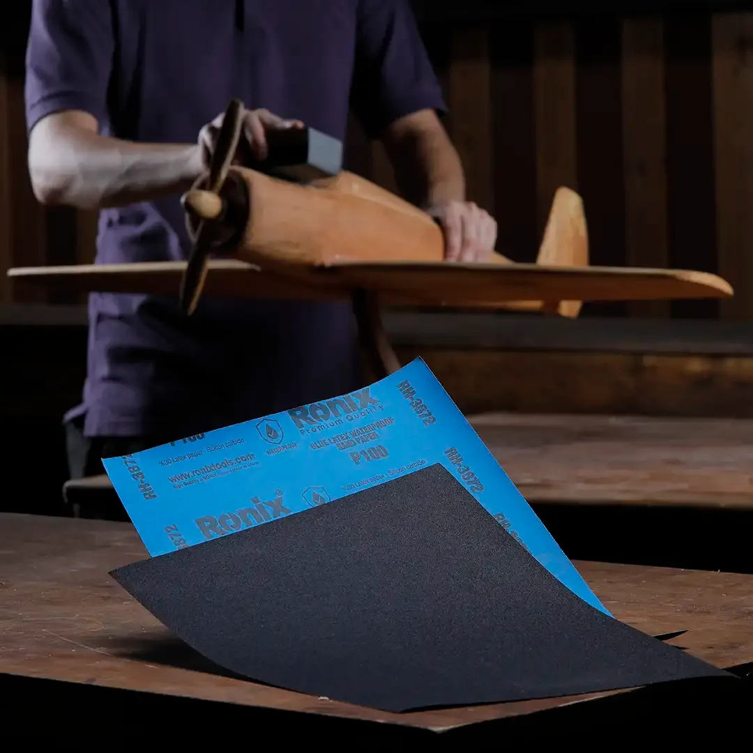 Blue Latex Waterproof Sand Paper P100