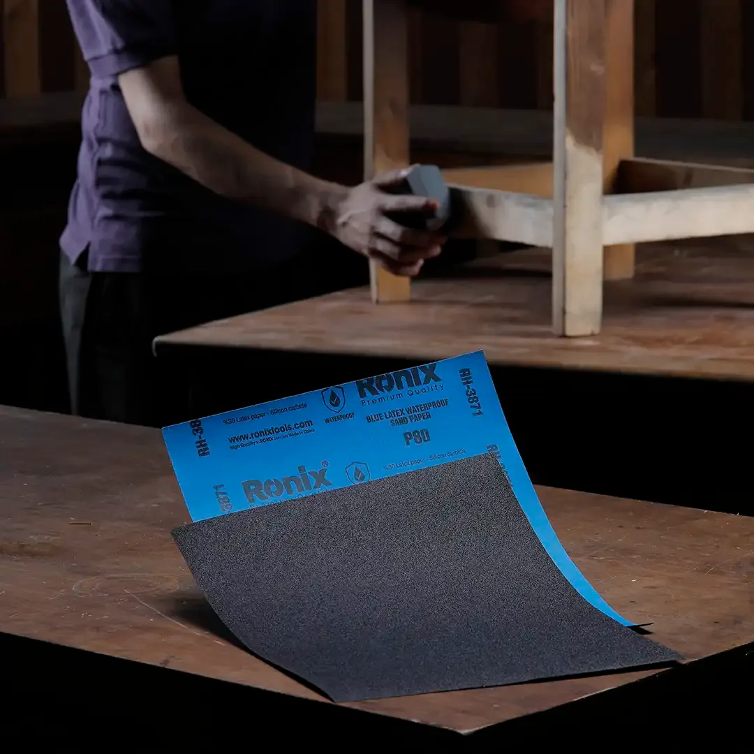 Blue Latex Waterproof Sand Paper P80