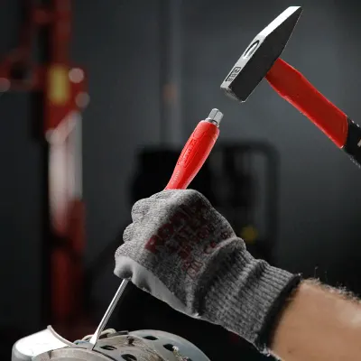 Plastic Handle Slotted Hammer Screwdriver 5x150mm
